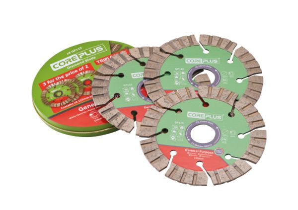 Picture of Coreplus 3 Piece 115mm (4 1/2") Hybrid GP Diamond Blade Set