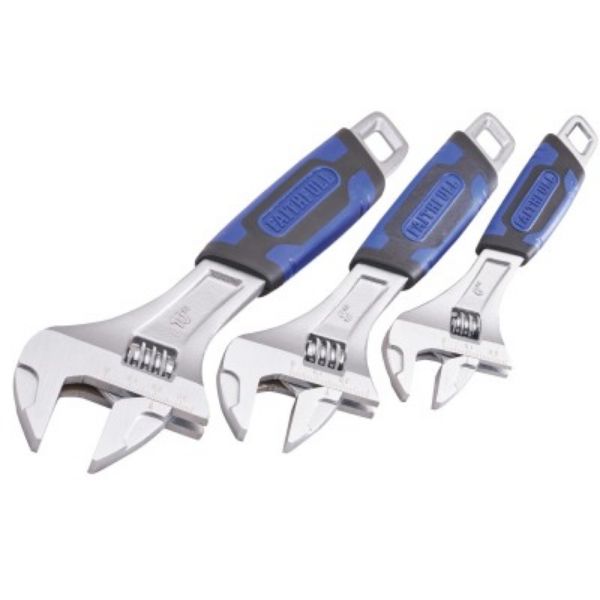 Picture of Faithfull 3 Piece Matt Chrome Adjustable Spanner Set