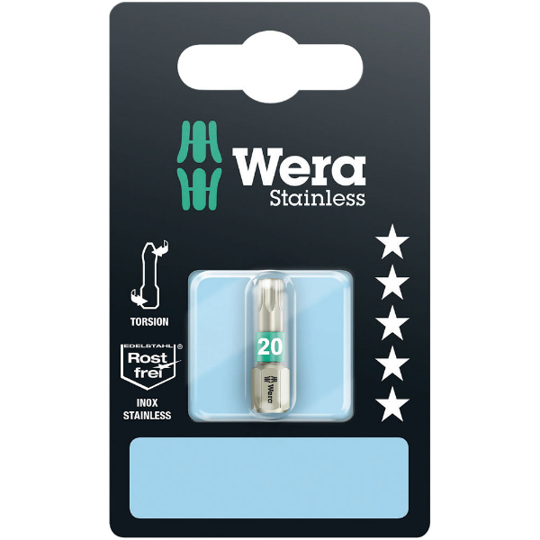 Picture of Wera 3867/1TS SB BIT TX20/25 STAINLESS TORSION