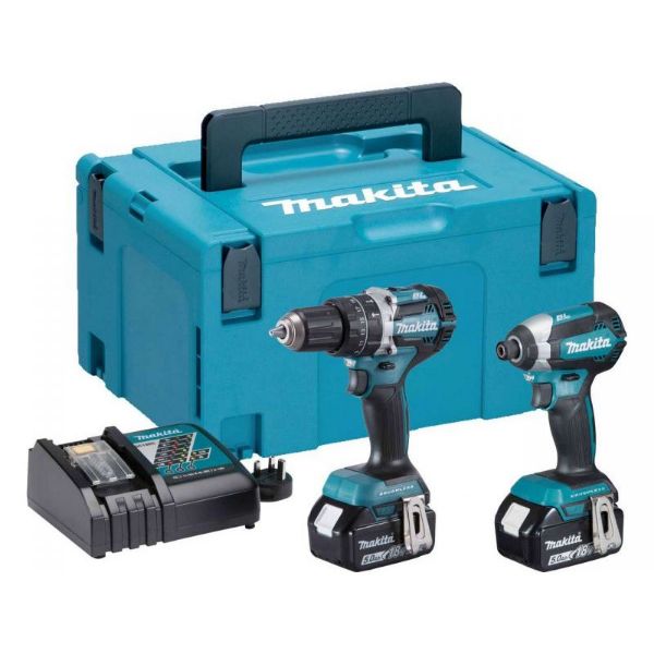 Picture of Makita DLX2180TJ 18v LXT Li-ion Combi Drill Impact Driver Kit (2 x 5Ah Batteries)