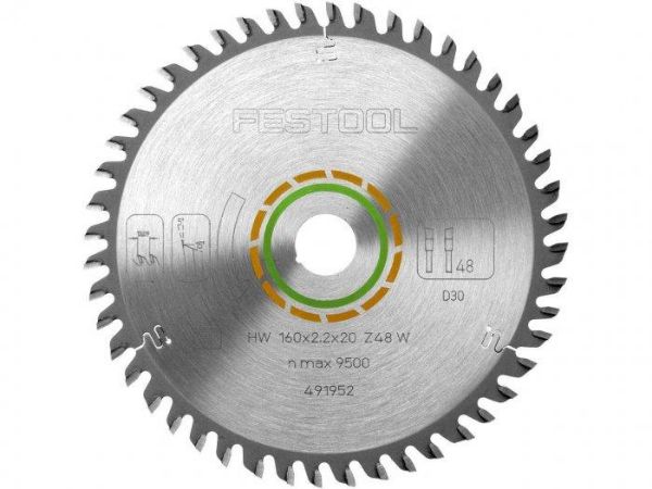 Picture of Festool 491952 Fine Tooth Saw Blade 160mm x 2.2mm x 20mm x 48T