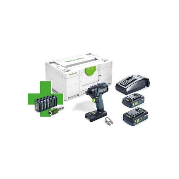 Picture of Festool 577201 TID Brushless Cordless Impact Driver Kit with 2 x 4Ah Batteries and Bit Set