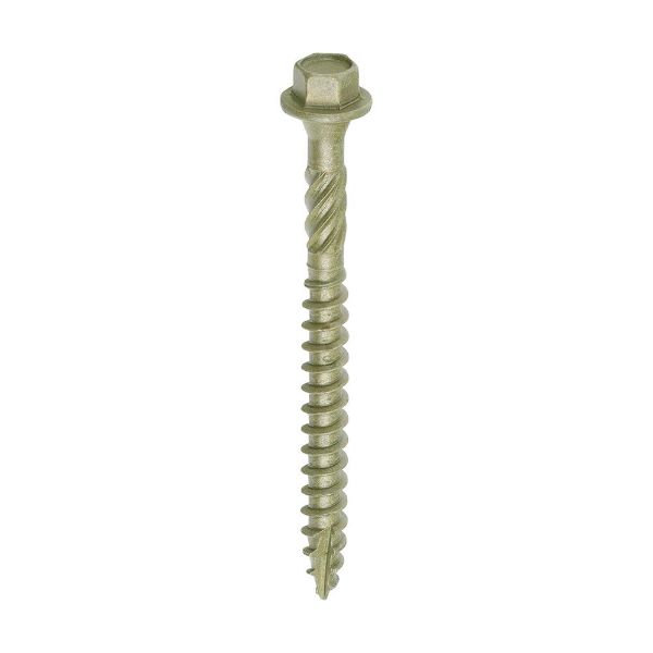 Picture of 6.7 x 100mm Timber Frame Screws - Hex - Exterior - Green Organic Pack of 50