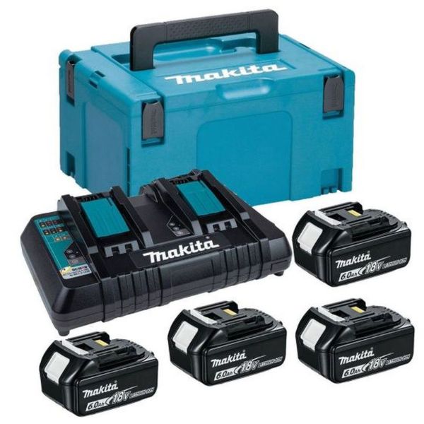 Picture of Makita Power Source Kit Inc 4X 6.0AH Batts, Twin Charger & Case