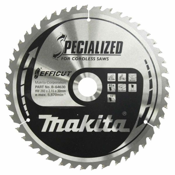 Picture of Makita B-64624 260 x 30mm 45T Efficut Circular Saw Blade