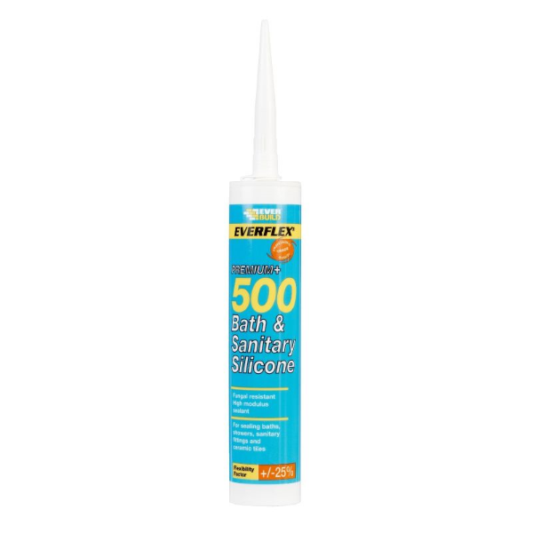 Picture of Everbuild Everflex 500 Bath & Sanitary Silicone Sealant Clear 295ml