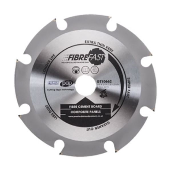 Picture of PDP Premier Diamond P5-PCD FIBREFAST Diamond Blade - 184 x 2.4 x 1.8 x 30mm x 6 Teeth (7-1/4˝)