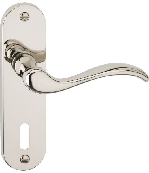 Picture of Urfic 130-55-04 LK Geneva Lever Lock on Backplate, Polished Nickel 150mm