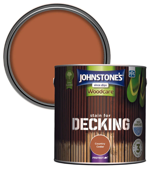 Picture of Johnstone's Woodcare Stain for Decking - County Cedar 2.5L