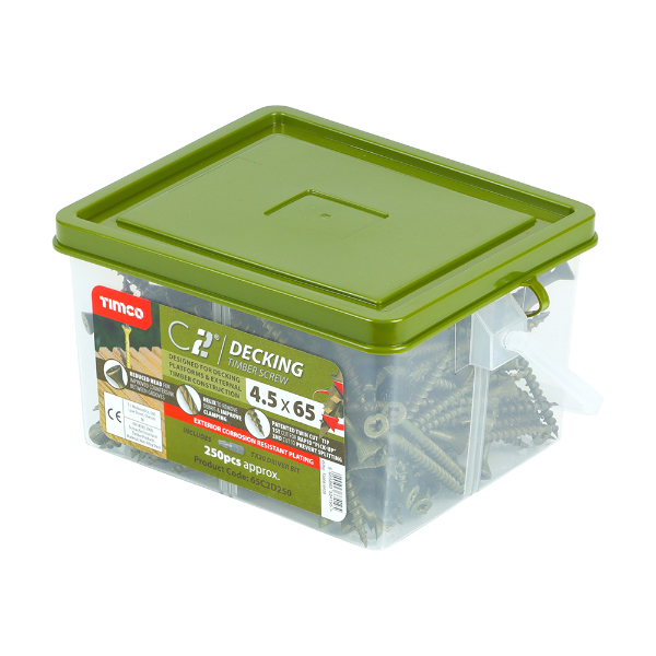 Picture of Timco C2 Deck-Fix - TX - Countersunk with Ribs - Twin-Cut - Green 4.5 x 65 - Tub 250