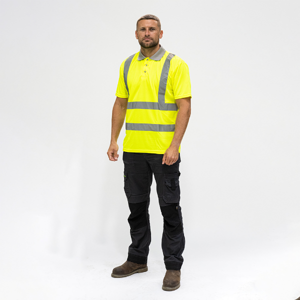 Picture of Hi-Visibility Polo Shirt - Short Sleeve - Yellow X Large