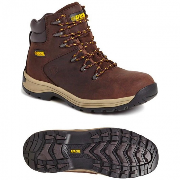 Picture of Apache Safety Work Boots Brown - Size 10
