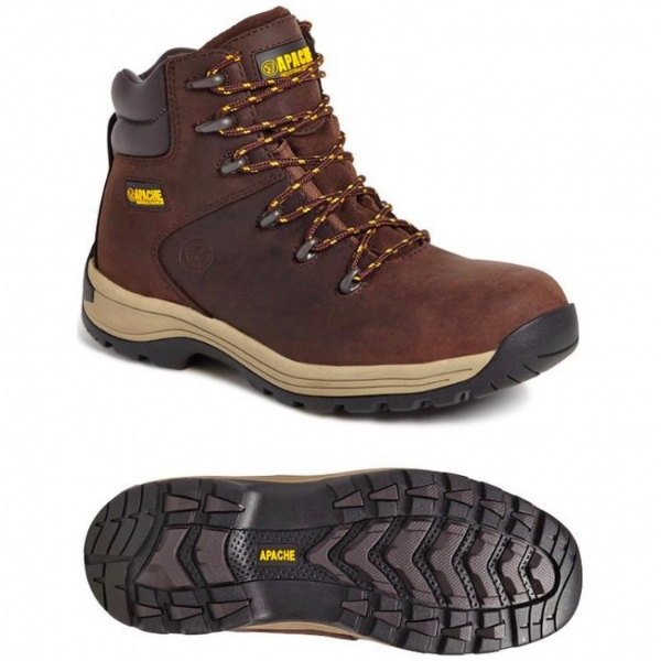 Picture of Apache Safety Work Boots Brown - Size 11