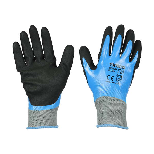 Picture of Timco Waterproof Grip Gloves - Sandy Nitrile Foam Coated Polyester X Large