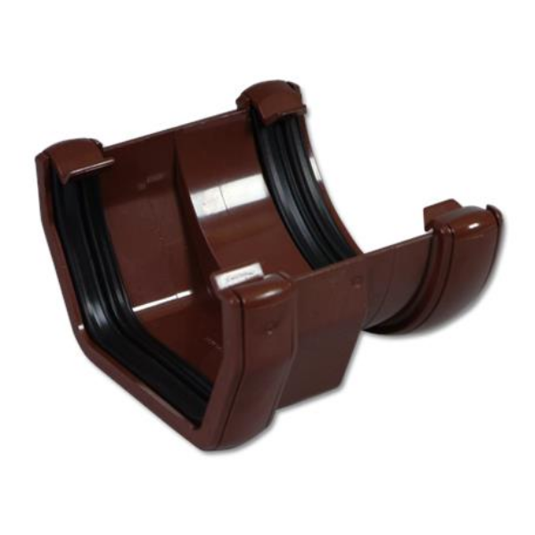 Picture of FloPlast PVC Square To PVC Half Round Gutter Adaptor - Brown