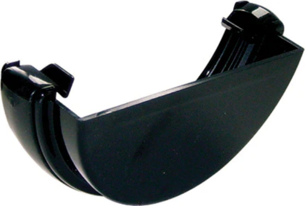 Picture of FloPlast Half Round Gutter External Stopend - 112mm Black