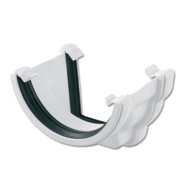 Picture of Floplast White Niagara Right Hand / Half-Round Gutter Adapter