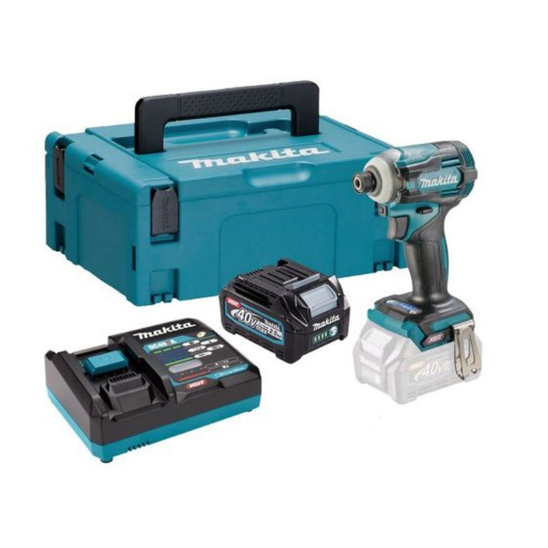 Picture of Makita TD001GD103 40Vmax XGT Brushless Impact Driver With 1 X 2.5Ah Battery , Charger, Adaptor & Case