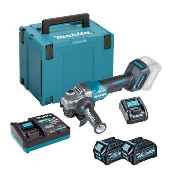 Picture of Makita GA012GD202 40Vmax XGT 4.5 inch/115mm Brushless Angle Grinder 2 x 2.5Ah in MakPac