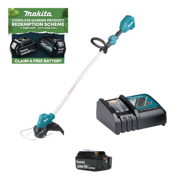 Picture of Makita DUR189RT 18V Li-ion LXT Grass Trimmer Complete with 1 x 5.0 Ah Battery and Charger 