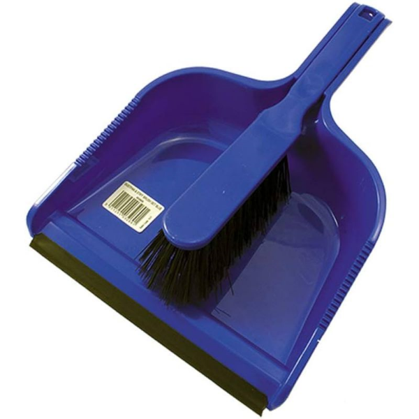 Picture of Hygiene Dust Pan and Brush Stiff Blue, One Size