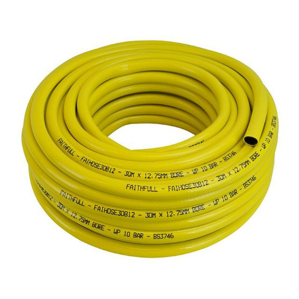 Picture of Heavy Duty Reinforced 1/2" Diameter Builders Hose 30m  - Yellow