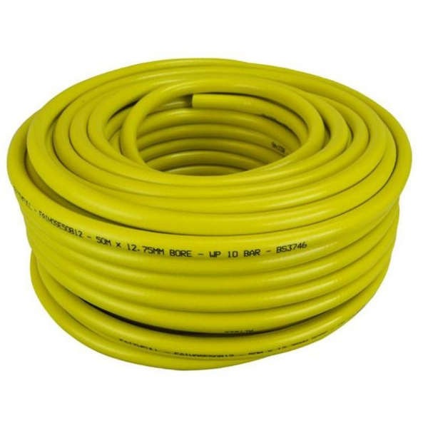 Picture of Faithfull Heavy Duty Reinforced 1/2" Diameter Builders Hose 50m - Yellow