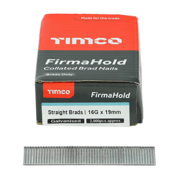 Picture of FirmaHold Collated Brad Nails - 16 Gauge - Straight - Galvanised 16g x 19 Box 2000