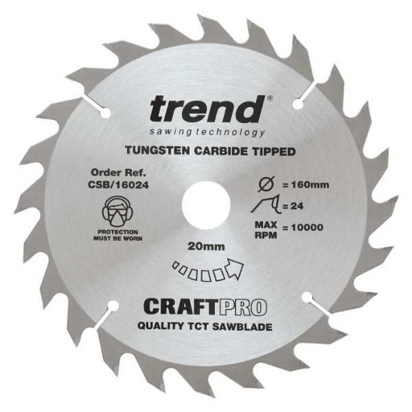 Picture of Trend Craft Saw Blade for Wood 160mm x 24t x 20mm