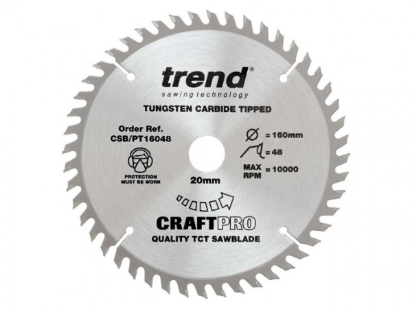 Picture of Trend Craft Saw Blade for Wood, Cement Bond Board 160mm x 48t x 20mm
