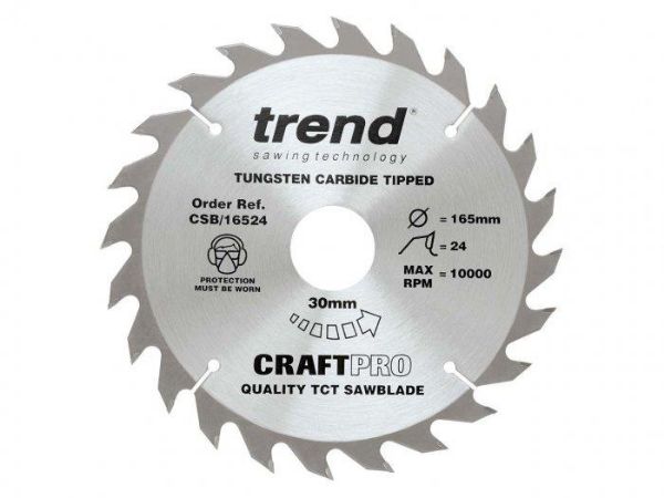 Picture of Trend Thin Kerf for Cordless Saws Craft Saw Blade for Wood 165mm X 24t X 20mm 