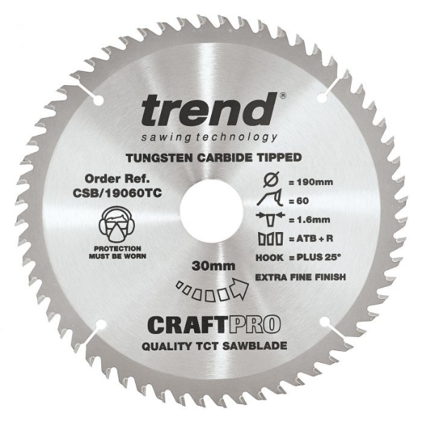 Picture of Trend Thin Kerf for Cordless Saws Craft Saw Blade for Wood
60T