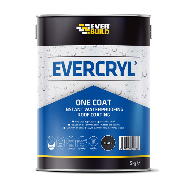 Picture of Everbuild Evercryl One Coat Resin Roof Repair Compound - Black 5kg