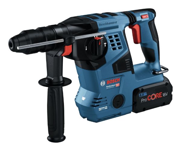 Picture of Bosch GBH18V-28 CF Refurbished Cordless Hammer Drill inc GDE18v-16 Dust Extraction Unit