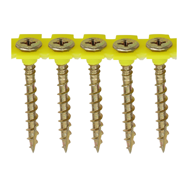 Picture of 4.2 x 40mm Collated Chipboard Screws - Zinc & Yellow - Box 1000