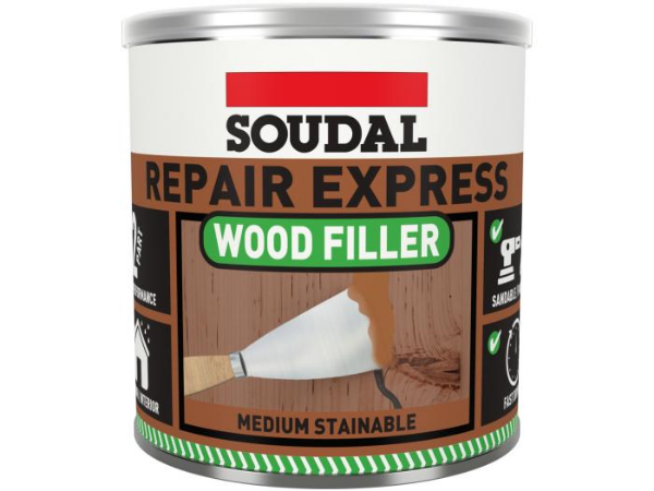 Picture of Soudal Repair Express 2 Part High Performance Wood Filler - Medium Stainable 1.5kg