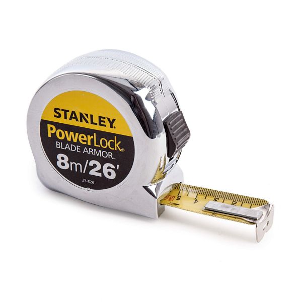 Picture of Stanley PowerLock BladeArmor Pocket Tape 8m/26ft (Width 25mm)