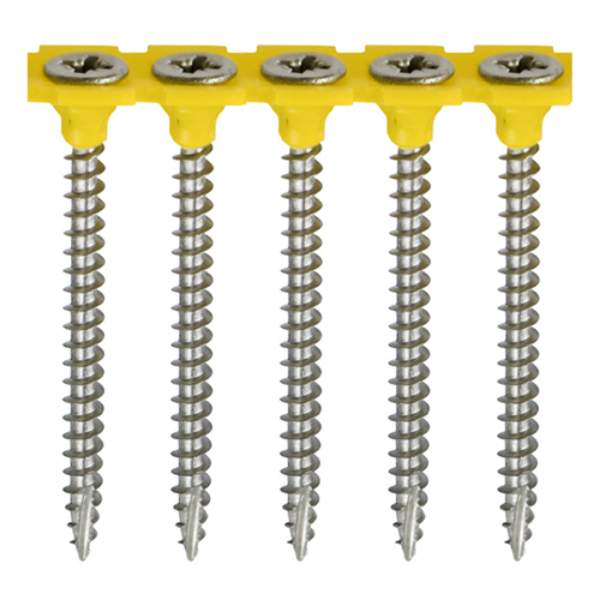 Picture of 4.0 x 40mm - Collated Chipboard Screws - Stainless Steel - Box 1000