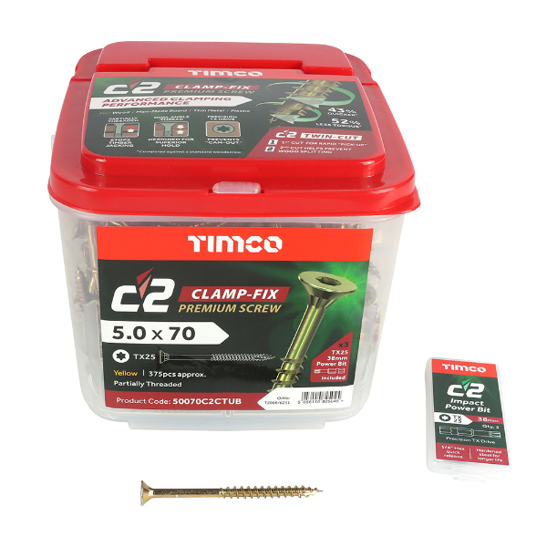 Picture of C2C Clamp-Fix TX25 CSK ZYP  5.0 x 70 Tub of 375