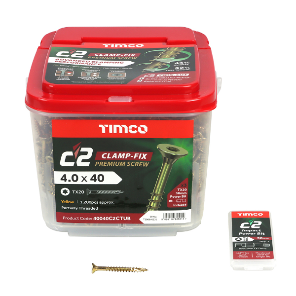 Picture of C2C Clamp-Fix TX20 CSK ZYP 4.0 x 40 Tub of 1200