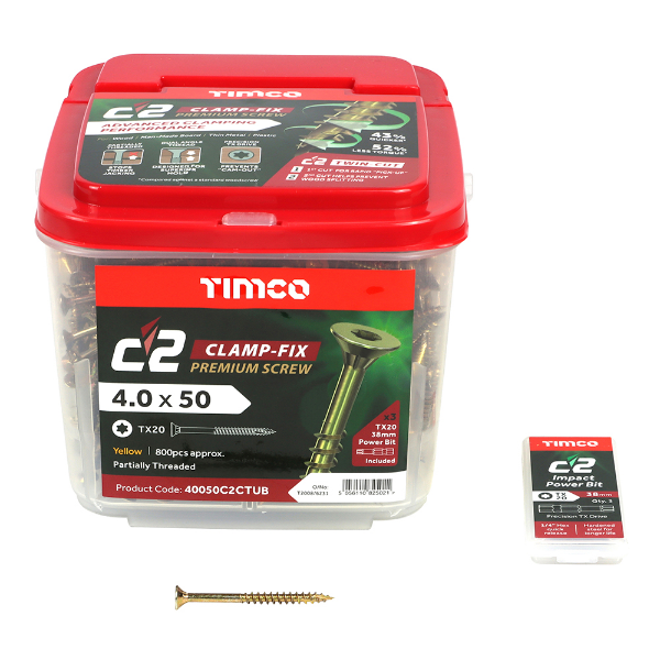 Picture of C2C Clamp-Fix TX20 CSK ZYP 4.0 x 50 Tub of 800