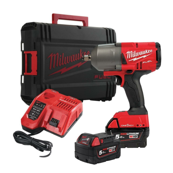 Picture of Milwaukee M18ONEFHIWF12-502X Fuel One-Key 1/2″ High Torque Impact Wrenchwith Friction Ring c/w 2x5amp Batteries, 1xM12-18FC Charger and HD Carry Case