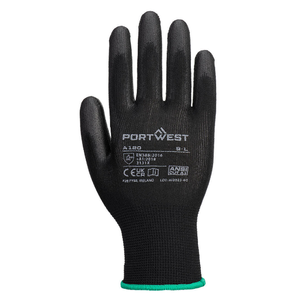 Picture of Portwest A120 PU Palm Glove - Size 10 - Black