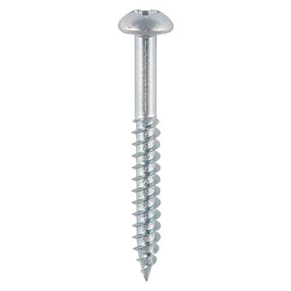 Picture of Twinthread Round Head Woodscrew - PZ2 - Zinc - Box 200 8 x 5/8"