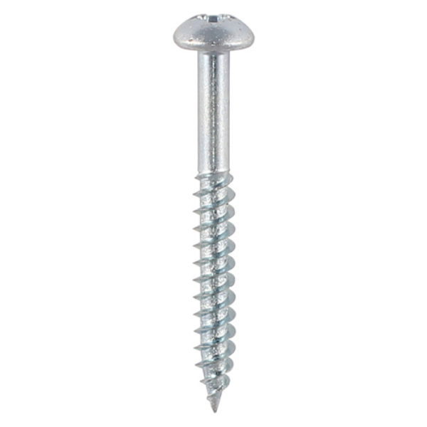 Picture of Twinthread Round Head Woodscrew - PZ2 - Zinc - Box 200 - 10 x 1.1/2"