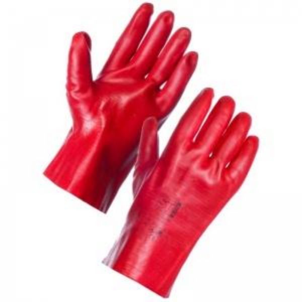 Picture of RED PVC PVCR11 GAUNTLET 27CM GLOVE - SIZE 10PVCR11