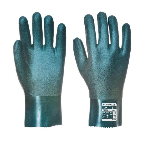 Picture of DOUBLE DIPPED PVC GAUNTLET GREEN GLOVE 27CMXL