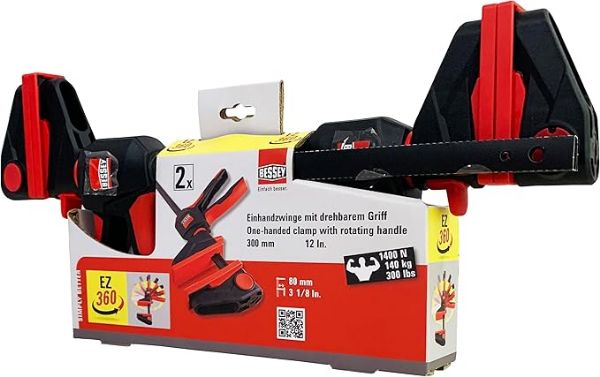 Picture of Bessey EZ360-30 Rotating One Handed Clamp Twinpack