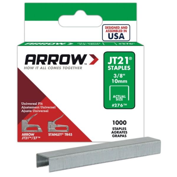 Picture of Arrow JT21 T27 Staples 10mm (3/8in) (Box 1000)