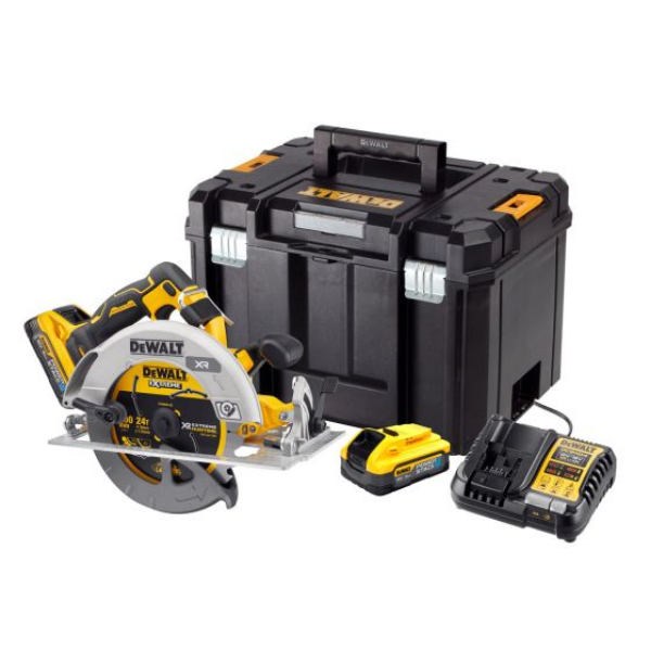 Picture of Dewalt DCS573N XR Advantage 190mm Circular Saw in Tstak case - c/w 2x5amp Powerstack Batteries, 1xCharger 